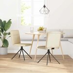 vidaXL Chaises à manger lot de 2 crème tissu