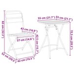 vidaXL Set Bistro Pliant 3 Pièces en Acier Anthracite