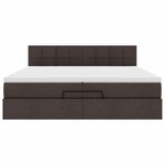 VidaXL Cadre de lit ottoman avec matelas marron foncé 200x200 cm tissu
