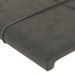 vidaXL Tête de lit avec oreilles Gris foncé 183x23x78/88 cm Velours