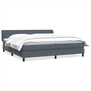 vidaXL Sommier à lattes de lit et matelas gris foncé 180x210cm velours