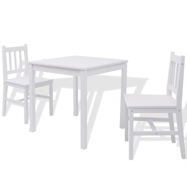 vidaXL Ensemble de salle à manger trois pièces Pinède Blanc
