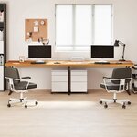 vidaXL Dessus de bureau marron clair bois chêne massif rectangulaire