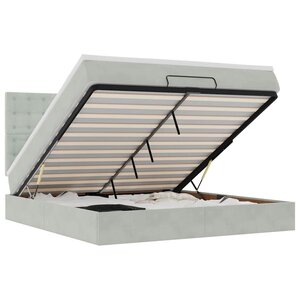 VidaXL Cadre de lit ottoman et matelas gris clair 180x200cm velours