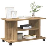 vidaXL Meuble TV roulettes chêne artisanal 80x40x45 cm bois ingénierie