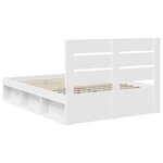 vidaXL Cadre de lit Blanc 140 x 200 cm Bois de pin massif
