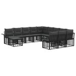 vidaXL Ensemble de canapé de jardin 12 Pièces Noir et Gris foncé