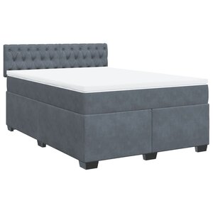 vidaXL Sommier à lattes de lit et matelas Gris foncé 140x200cm Velours