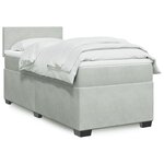 vidaXL Sommier à lattes de lit et matelas Gris clair 80x200 cm Velours