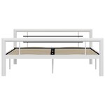 vidaXL Cadre de lit sans matelas blanc et noir métal 160x200 cm