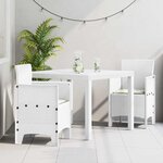 vidaXL Ensemble de salle à manger pour jardin 3 Pièces Blanc Rattan Polt