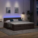 VidaXL Cadre de lit ottoman avec matelas marron foncé 180x200 cm tissu