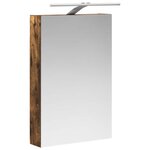 vidaXL Armoire Miroir de Salle de Bain Chêne fumé 40 x 10 5 x 60 5 cm