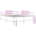 vidaXL Cadre de lit sans matelas sonoma gris 160x200 cm