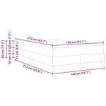 vidaXL Lit à ressorts avec matelas Bleu foncé 140 x 210 cm tissu