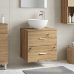 vidaXL Meuble lavabo mural Chêne artisanal 49 5 x 35 x 63 cm