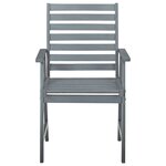 vidaXL Chaises à manger d'extérieur lot de 3 et coussins Acacia massif