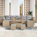 vidaXL Ensemble de canapé de jardin 10 Pièces Beige et Gris clair