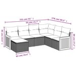 vidaXL Salon de jardin avec coussins 7 Pièces beige résine tressée