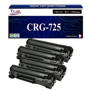 T3AZUR -4x Toners compatibles avec Canon 725 (3484B002) pour Canon LBP6000 LBP6020 LBP6020B LBP6030 LBP6030B LBP6030W MF3010