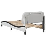 vidaXL Cadre de lit avec lumières LED blanc noir 90x200 cm similicuir