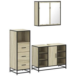 vidaXL Ensemble de meubles de salle de bain 3 Pièces chêne sonoma