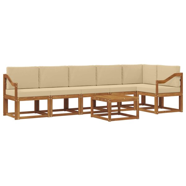 vidaXL Ensemble de canapés d'extérieur 7 pc Naturel et Beige