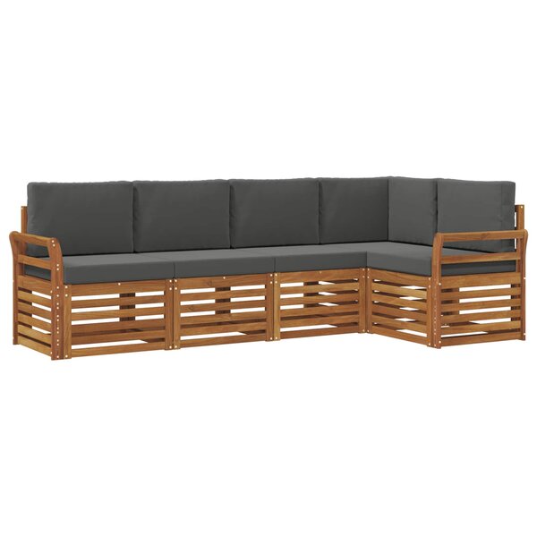vidaXL Ensemble de canapés d'extérieur 5 pc Naturel et Anthracite
