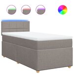 vidaXL Sommier à lattes de lit avec matelas Taupe 90x190 cm Tissu