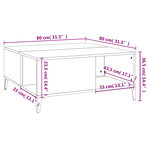 vidaXL Table basse chêne sonoma 80x80x36 5 cm bois d'ingénierie