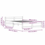 vidaXL Cadre de lit Marron cire 120 x 200 cm Bois massif en pin