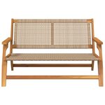vidaXL Mobilier de jardin Beige 122 x 78 x 73cm Bois d'acacia massif