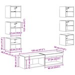 vidaXL Meuble TV avec des lumières à LED 8 Pièces Bois Ancien Verre
