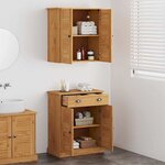 vidaXL Ensemble de mobilier de salle de bain avec tiroir 2 Pièces Marron