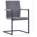 vidaXL Chaises à manger cantilever lot de 2 gris foncé similicuir