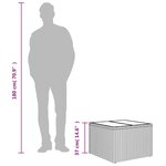 vidaXL Table de jardin dessus en verre gris 55x55x37 cm résine tressée