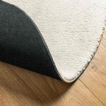 vidaXL Tapis de surface ovale HUARTE Crème 100 x 200 cm 100  Polyester