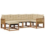 vidaXL Ensemble de canapés d'extérieur 6 pc Naturel et Beige