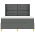 Lit à ressort vidaXL avec matelas gris foncé 160x200 cm en tissu