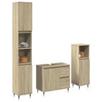 vidaXL Ensemble de meubles de salle de bain 3 Pièces chêne sonoma