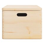 vidaXL Boîte en bois avec couvercle et poignées bois de pin massif