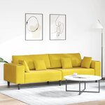 vidaXL Canapé en velours avec coussin Jaune 210 cm Velours