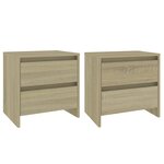 vidaXL Tables de chevet 2 Pièces chêne sonoma bois d'ingénierie
