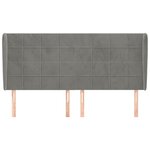 vidaXL Tête de lit avec oreilles Gris clair 203x23x118/128 cm Velours