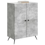 vidaXL Buffet Gris béton 66 x 34 5 x 90 cm Bois d'ingénierie