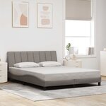 vidaXL Cadre de lit sans matelas Hanko taupe 160x200 cm tissu