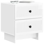 vidaXL Cabinet de chevet 2 pc Blanc brillant 43 x 34 5 x 47 5 cm