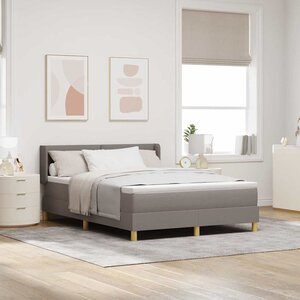 vidaXL Lit à ressorts avec matelas Taupe 200 x 140 cm Polyester