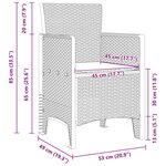 vidaXL Chaise de jardin 4 Pièces Gris clair 53 x 49 x 85 cm PP