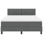 vidaXL Lit à ressorts avec matelas Gris foncé 140 x 200 cm tissu